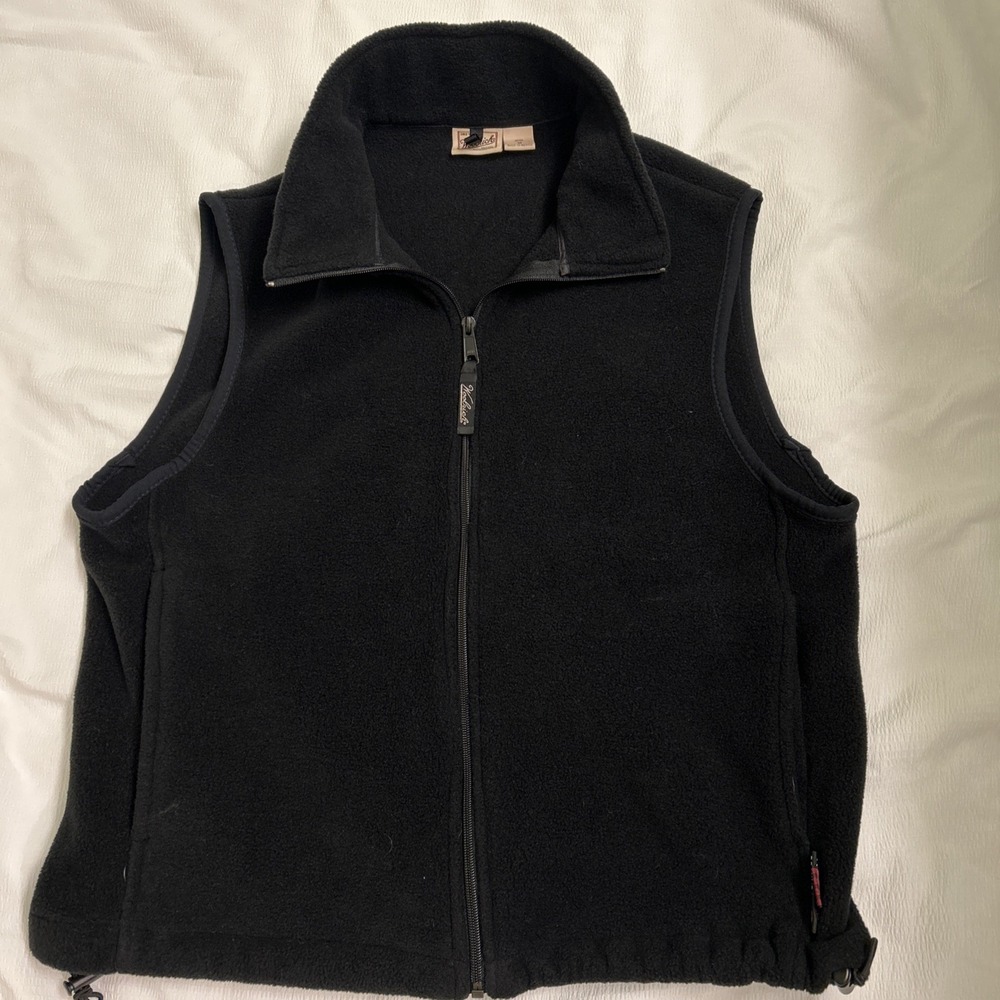 Woolrich Mens Polartec Fleece Vest Black Full Zip Size Medium M Outdoor Layering